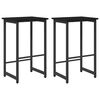 vidaXL Tabouret de bar 2 pcs Ch&ecirc;ne noir 40 x 32 x 74 cm