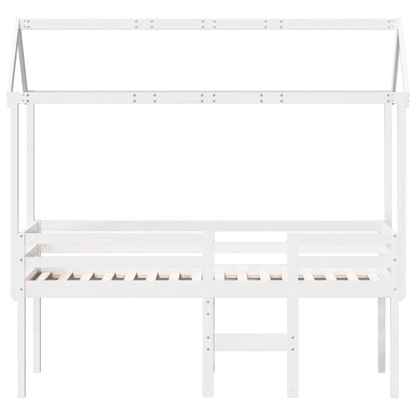 vidaXL Lit haut sans matelas blanc 90x190 cm bois de pin massif