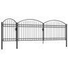 vidaXL Portail de jardin Assen avec arc en acier noir 1,5&nbsp;x&nbsp;5&nbsp;m