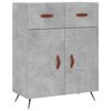 vidaXL Buffet haut Gris b&eacute;ton 69,5x34x180 cm Bois d'ing&eacute;nierie