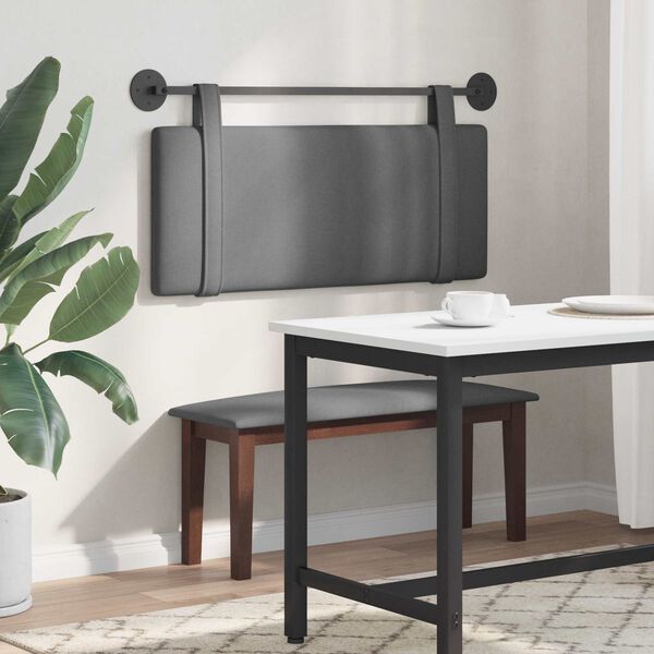 vidaXL T&ecirc;te de lit suspendue Uni Gris fonc&eacute; 110 x 55 x 5 cm tissu