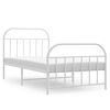 vidaXL Cadre de lit m&eacute;tal sans matelas et pied de lit blanc 100x190 cm
