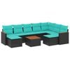 vidaXL Ensemble de canap&eacute; de jardin 10 pcs avec coussins noir r&eacute;sine tress&eacute;e