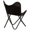 vidaXL Chaises papillon lot de 2 noir taille d'enfants cuir v&eacute;ritable