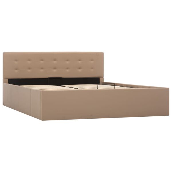 vidaXL Cadre de lit &agrave; rangement hydraulique sans matelas 140x200 cm