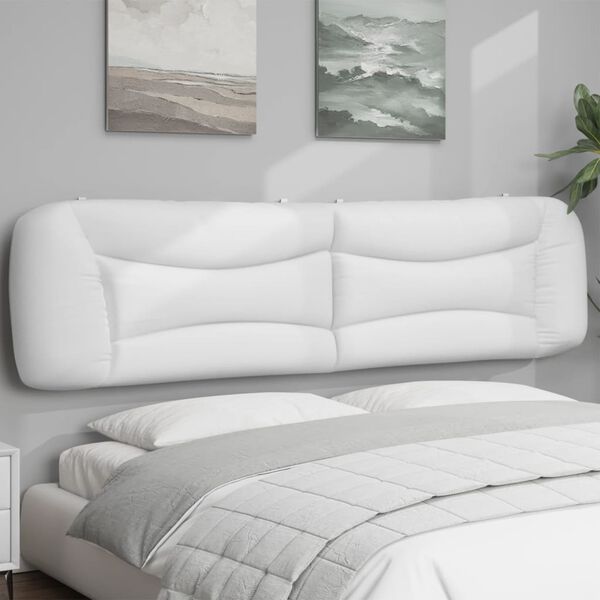 vidaXL Coussin de t&ecirc;te de lit Hvar blanc 200 cm similicuir