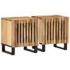 vidaXL Tables de chevet 2 pcs 40x34x46 cm bois massif de manguier brut