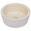 vidaXL Lavabo Cr&egrave;me &Oslash;40x15 cm Marbre