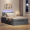 vidaXL Lit ottoman avec matelas et LED gris fonc&eacute; 120x200 cm tissu