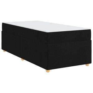 vidaXL Cadre de lit avec matelas Noir 100 x 200 cm tissu
