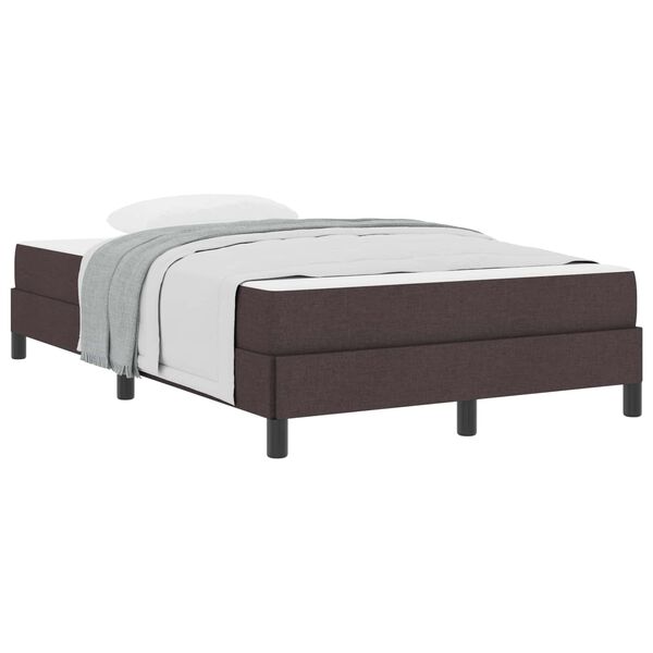 vidaXL Lit &agrave; ressorts avec matelas Marron fonc&eacute; 120 x 190 cm tissu