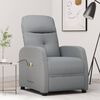 vidaXL Fauteuil &eacute;lectrique de massage Gris clair Tissu