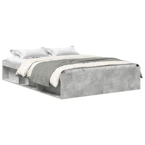 vidaXL Cadre de lit sans matelas gris b&eacute;ton 135x190 cm