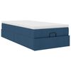 vidaXL Cadre de lit ottoman avec matelas bleu 90x190 cm tissu
