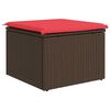 vidaXL Tabouret de jardin avec coussin Marron 55x55x37 cm Résine tressée