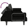 vidaXL Canap&eacute;-lit avec accoudoirs noir tissu