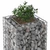 vidaXL Lit sur&eacute;lev&eacute; gabion Argent&eacute; 50 x 50 x 80 cm Acier galvanis&eacute;