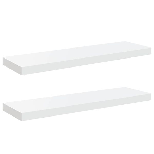 vidaXL &Eacute;tag&egrave;re murale flottante 2 pcs Blanc brillant 80x23,5x3,8cm MDF