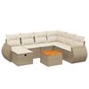 vidaXL Salon de jardin avec coussins 8 pcs beige r&eacute;sine tress&eacute;e