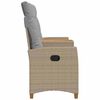 vidaXL Banc inclinable avec table Beige et Gris clair polyrotin