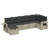 vidaXL Salon de jardin avec coussins 7 pcs gris clair r&eacute;sine tress&eacute;e
