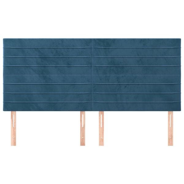 vidaXL T&ecirc;te de lit Bleu fonc&eacute; 180 x 5 x 118/128 cm Velours