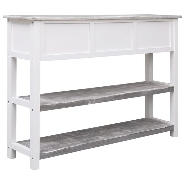 vidaXL Buffet Gris antique 108x30x76 cm Bois de Paulownia massif