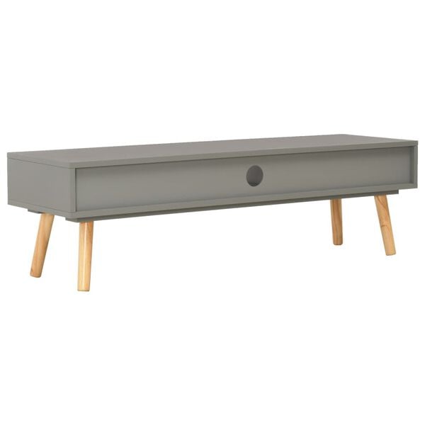 vidaXL Meuble TV gris 120x35x35 cm Bois de pin massif