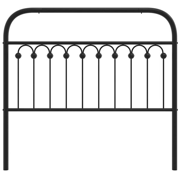 vidaXL T&ecirc;te de lit de remplacement m&eacute;tal noir 107 cm