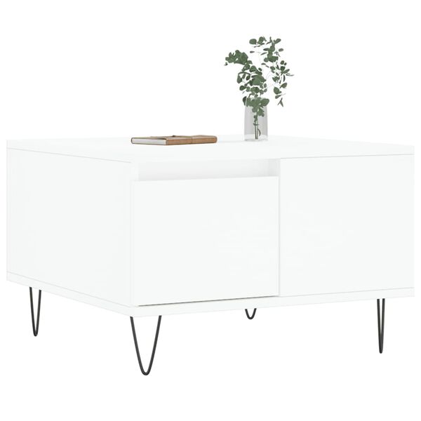 vidaXL Table basse blanc 55x55x36,5 cm bois d'ingénierie