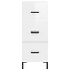 vidaXL Buffet Blanc brillant 34,5x34x90 cm Bois d'ing&eacute;nierie