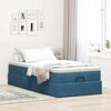 vidaXL Cadre de lit ottoman avec matelas bleu fonc&eacute; 90x200 cm velours