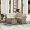 vidaXL Salon de jardin avec coussins 6 pcs beige r&eacute;sine tress&eacute;e