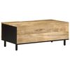 vidaXL Table basse noir 100x54x40 cm bois massif de manguier brut
