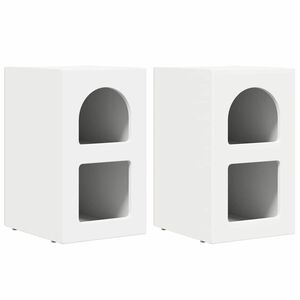 vidaXL Table de chevet 2 pcs Blanc 29,5 x 33,5 x 50 cm