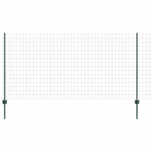 vidaXL Cl&ocirc;ture Euro avec poteau 10 x 1,2 m Acier recouvert de PVC Vert