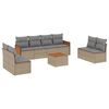 vidaXL Salon de jardin avec coussins 9 pcs beige r&eacute;sine tress&eacute;e