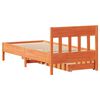 vidaXL Cadre de lit sans matelas cire marron 75x190 cm bois pin massif