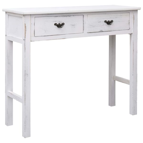 vidaXL Table console Blanc antique 90 x 30 x 77 cm Bois