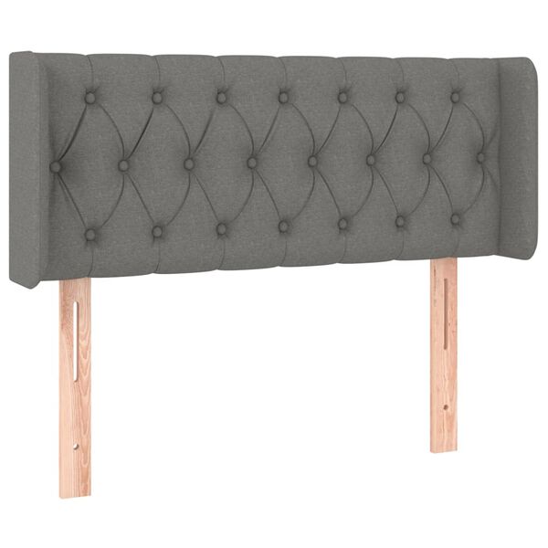 vidaXL T&ecirc;te de lit &agrave; LED Gris fonc&eacute; 103x16x78/88 cm Tissu