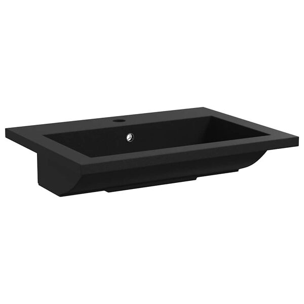 vidaXL Lavabo en granit 600 x 450 x 120 mm Noir