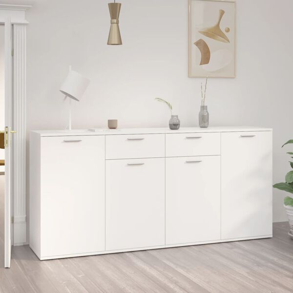 vidaXL Buffet Blanc 160x36x75 cm Bois d'ing&eacute;nierie