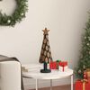 vidaXL Sapin de Noël avec support Marron 60 cm Bois de teck solide