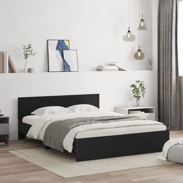 vidaXL Cadre de lit sans matelas noir 150x200 cm