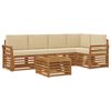 vidaXL Ensemble de canap&eacute;s d'ext&eacute;rieur 6 pc Naturel et Beige Polyester
