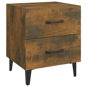 vidaXL Table de chevet Ch&ecirc;ne fum&eacute; 40x35x47,5 cm