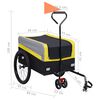 vidaXL Remorque de vélo pour chiens XXL 2 en 1 chariot Jaune gris noir
