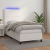 vidaXL Sommier &agrave; lattes de lit avec matelas et LED Blanc 90x190 cm