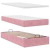 vidaXL Cadre de lit ottoman avec matelas rose 160x200 cm velours