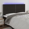vidaXL T&ecirc;te de lit &agrave; LED Noir 200x5x118/128 cm Tissu